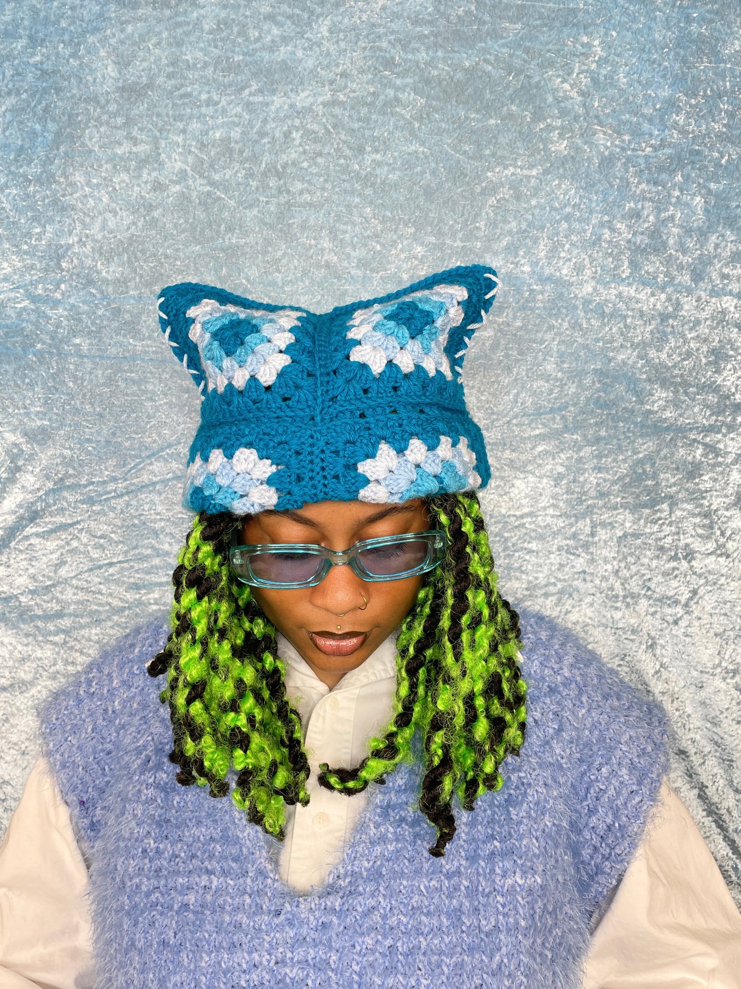 Granny Square Cat Beanie (MADE TO ORDER)